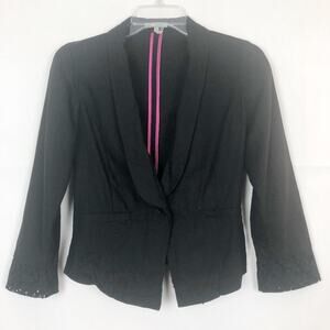 Charlotte Russe Linen Blend Black Blazer Jacket Size Small
